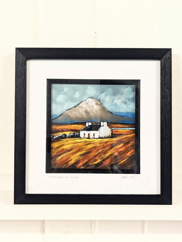 Donegal Cottage and Mount Errigal, Framed Print.