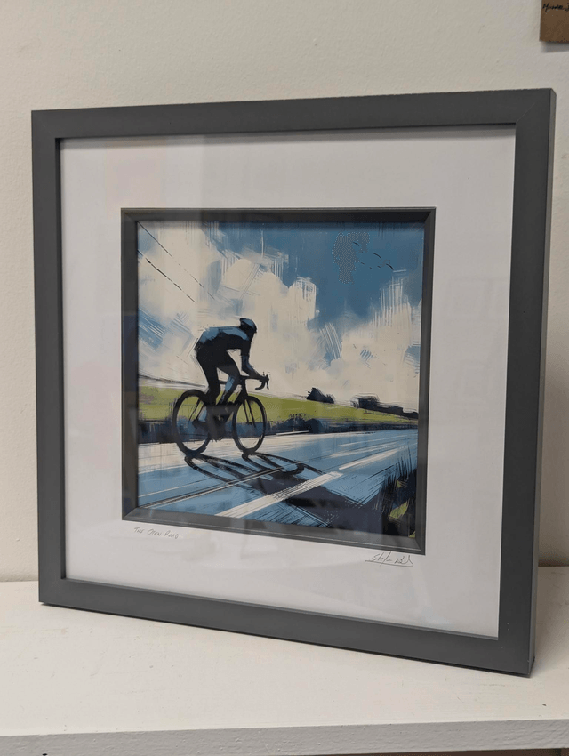 'The Open Road', cycling print - Framed Art Print by Stefan Birch