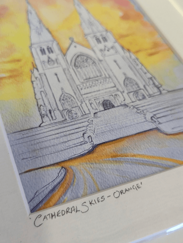 Cathedral Skies, Orange - Art print by Joan McKeever