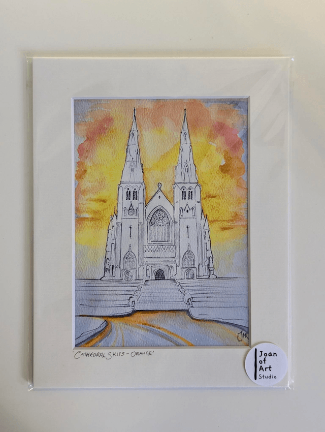 Cathedral Skies, Orange - Art print by Joan McKeever