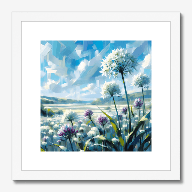 Signed print by Stefan Birch, "Wild Garlic Peatlands Park" framed signed art print