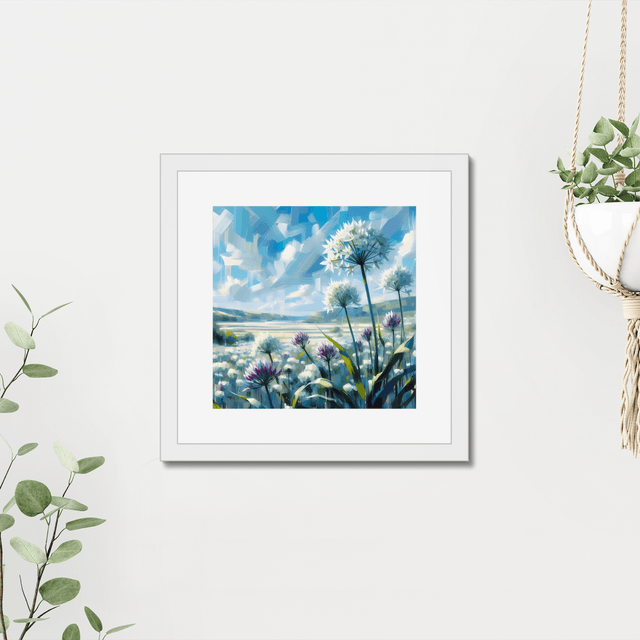 Signed print by Stefan Birch, "Wild Garlic Peatlands Park" framed signed art print