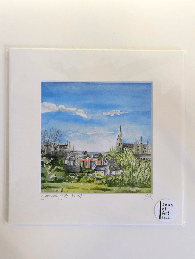 Cathedral City Armagh - Art Print by Joan McKeever