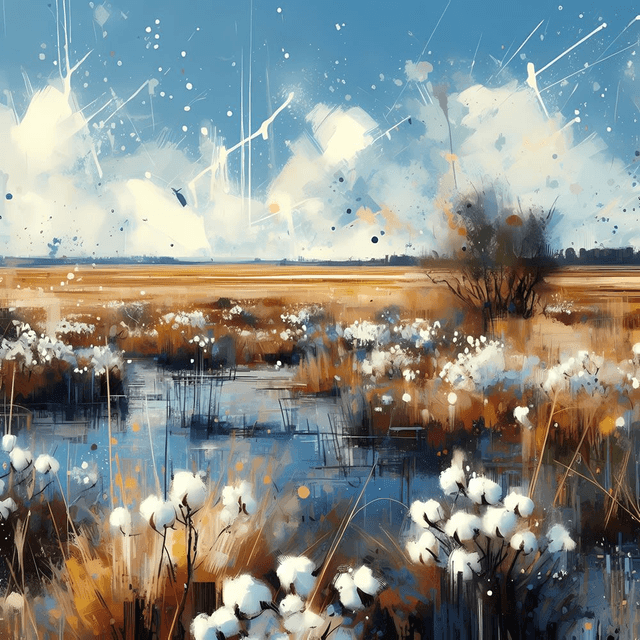 Framed, signed print by Stefan Birch. "Bog Cotton, Peatlands Park"