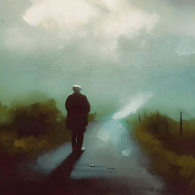 Framed, signed print by Stefan Birch. "The walk home" framed art print