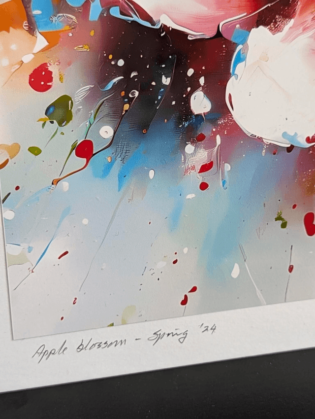 Apple Blossom art print, in deep box frame, signed by artist Stefan Birch