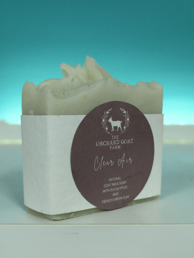Orchard Goat Farm natural goat milk soap with eucalyptus and french green clay