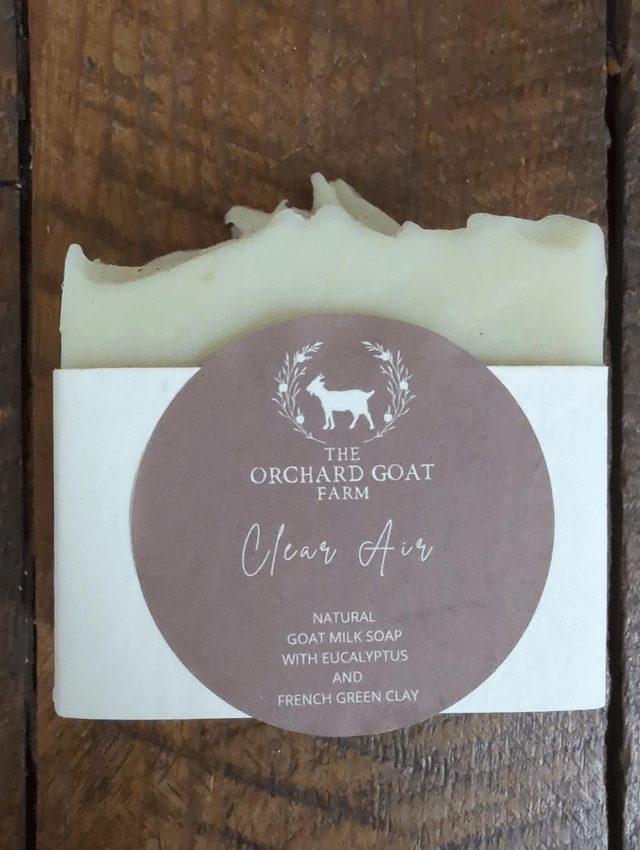 Orchard Goat Farm natural goat milk soap with eucalyptus and french green clay