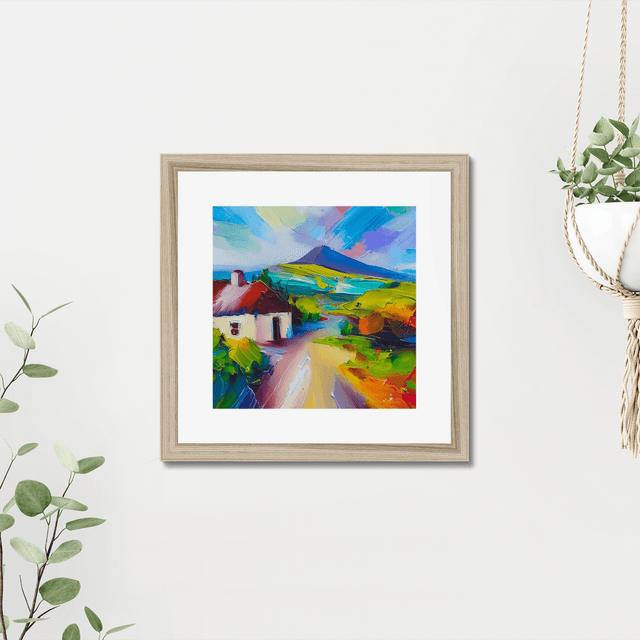 Framed signed print by Stefan Birch. "Rose Cottage, Fanad, Donegal". Signed art print.