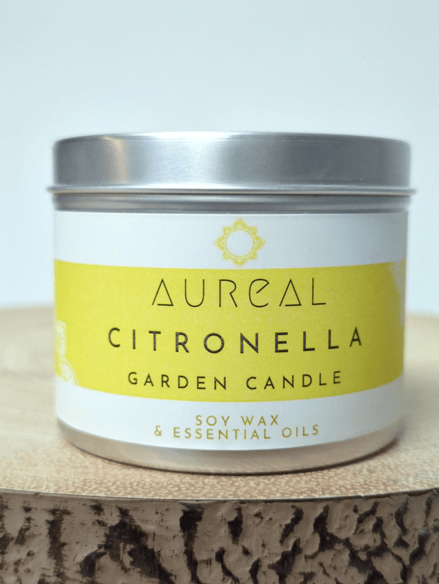 Aureal Citronella Garden Candle, soy wax & essential oil candle.