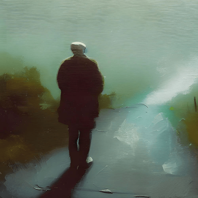 Framed, signed print by Stefan Birch. "The walk home" framed art print
