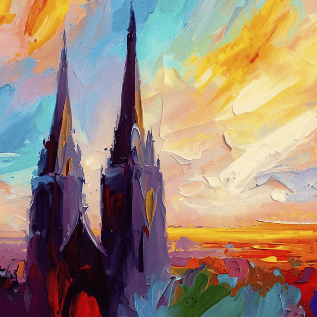 Armagh Cathedral Sunset. Framed, signed print by Stefan Birch