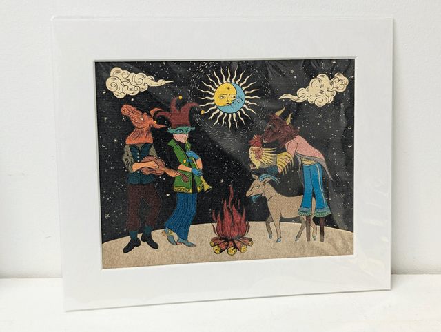 'Mummers & Musicians' - Art Print by Jonathan Hackett 