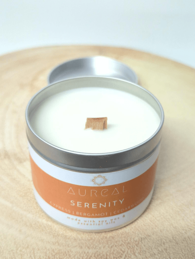 Aureal Serenity Cypress, Bergamot & Cedarwood soy wax & essential oil candle