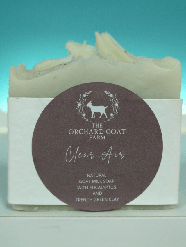 Orchard Goat Farm natural goat milk soap with eucalyptus and french green clay