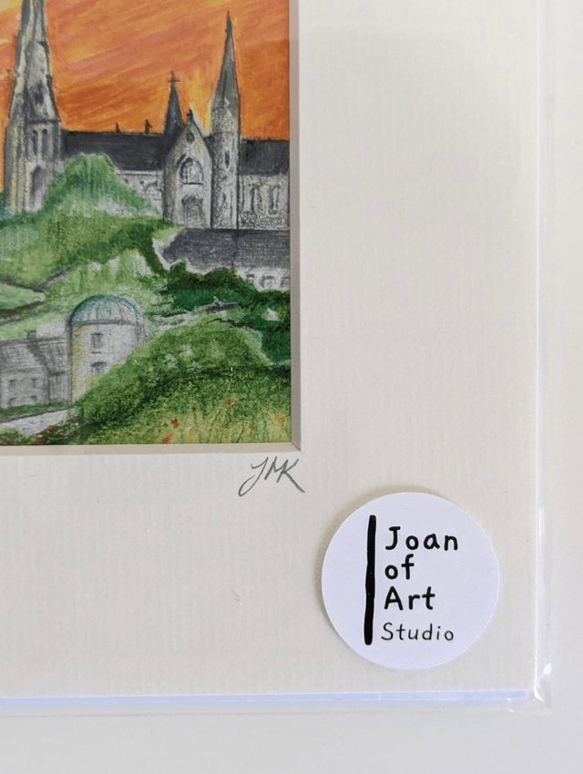 Armagh under an orange sky - Art Print by Joan McKeever
