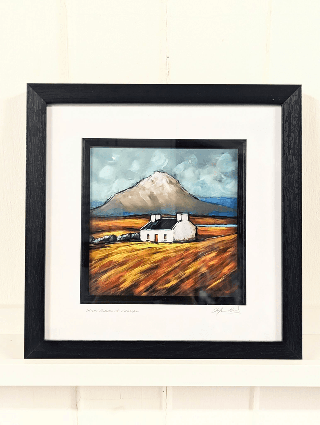 Donegal Cottage and Mount Errigal, Framed Print.