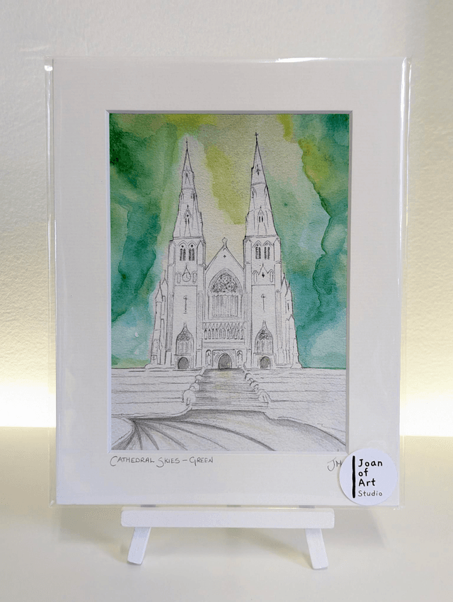 Cathedral Skies, Green - Art print by Joan McKeever